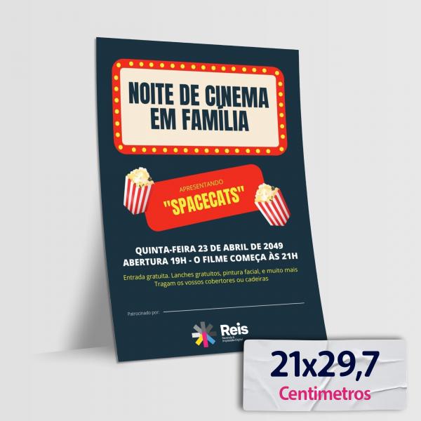 Cartaz E Poster 21x297cm 21x297cm Couché 90g115g 4x0 Sem Revestimento Refile Reto Reis 5140