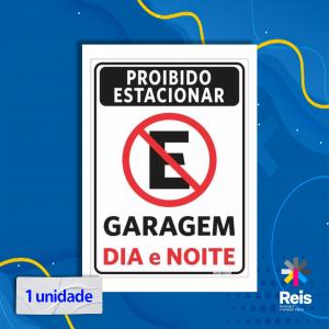 Placa - Proibido estacionar - 1 unidade Pvc adesivado 20x15cm   Corte Reto 