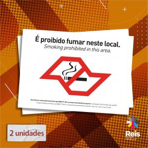 Placa - Proibido fumar nesse local - 2 unidades Pvc adesivado 20x15cm   Corte Reto 